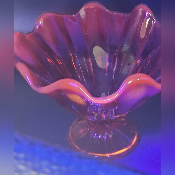 Vintage LE Smith Amberina Compote Cadmium Glow - READ - Picture 6 of 9